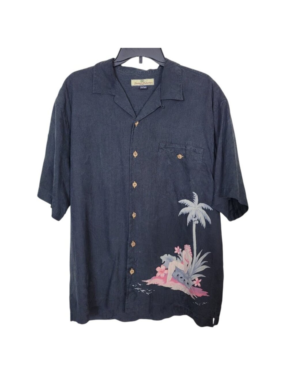 Tommy Bahama Men's 100% Silk Hawaiian Button Up Shirt Relaxed Fit Sz Med